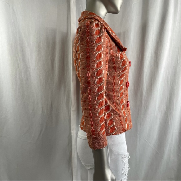 HWR Monogram Liasis Orange Blazer Jacket - Picture 3 of 5